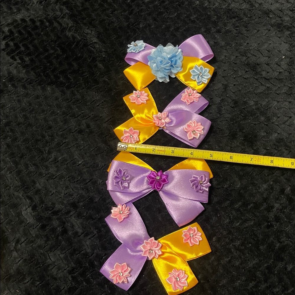 Colorful Floral Kids Hair Bow Set